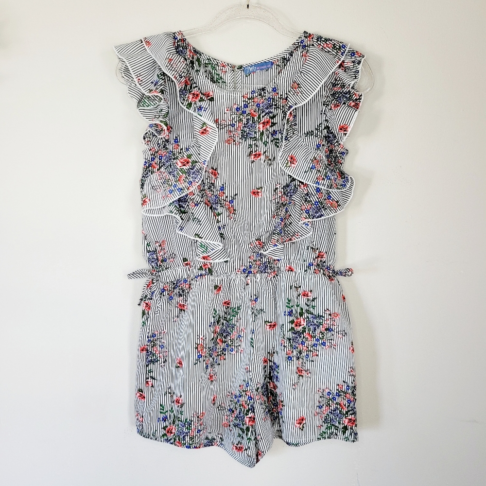 ROMPER STRIPE FLOWY FLORAL NEW - Picture 2 of 8